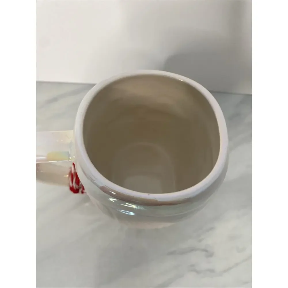 Anthropologie Merry Santa Claus Mug – Pearl Luster Holiday Cup 15 oz – NEW